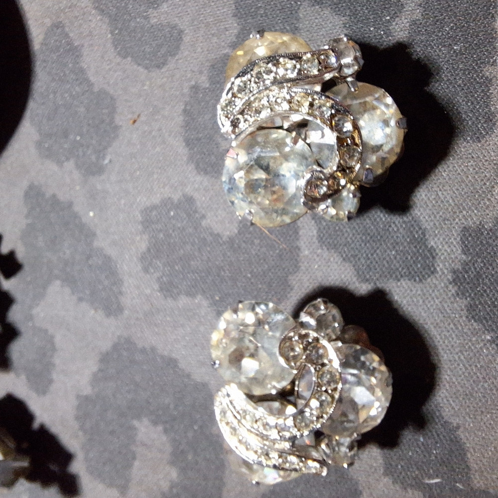 Albert Weiss Silver and White Vintage-Inspired Earrings